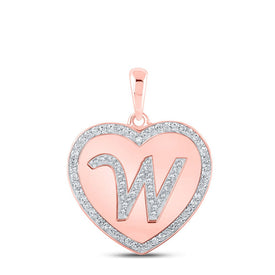 Romantic Rose Gold Diamond Heart Initial Pendant - A Symbol of Love and Devotion - Alternate view 1 from Splendid Jewellery