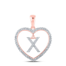 Load image into Gallery viewer, Rose Gold Diamond Initial &amp; Letter Pendant | Personalized Elegance and Brilliance - Alternate view 1 from Splendid Jewellery