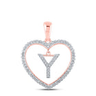 Romantic Rose Gold Diamond Heart "Y" Pendant - Alternate view 1 from Splendid Jewellery