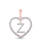 Romantic Rose Gold Diamond Heart Initial Pendant - Alternate view 1 from Splendid Jewellery