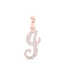 Load image into Gallery viewer, Rose Gold Diamond Initial Pendant: Personalized Elegance and Sparkling Sophistication - Alternate view 1 from Splendid Jewellery
