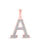 Romantic Rose Gold Diamond Initial Pendant - Personalized Elegance - Alternate view 1 from Splendid Jewellery
