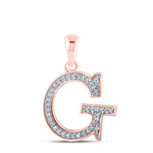 Load image into Gallery viewer, Rose Gold Diamond Initial Pendant - Personalized Letter Necklace for Women - Alternate view 1 from Splendid Jewellery