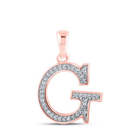 Rose Gold Diamond Initial Pendant - Personalized Letter Necklace for Women - Alternate view 1 from Splendid Jewellery