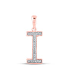 Radiant Rose Gold Diamond Initial I Pendant - A Personalized Symbol of Love and Elegance - Alternate view 1 from Splendid Jewellery