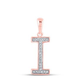 Radiant Rose Gold Diamond Initial I Pendant - A Personalized Symbol of Love and Elegance - Alternate view 1 from Splendid Jewellery