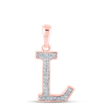 Load image into Gallery viewer, Romantic Rose Gold Diamond Initial Pendant - Alternate view 1 from Splendid Jewellery