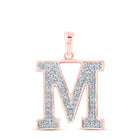 Romantic Rose Gold Diamond Initial Pendant - Alternate view 1 from Splendid Jewellery