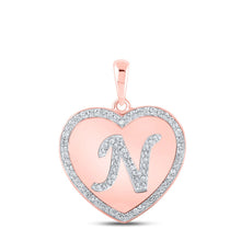 Load image into Gallery viewer, Captivating Rose Gold Diamond Initial N Pendant - Alternate view 1 from Splendid Jewellery