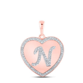 Captivating Rose Gold Diamond Initial N Pendant - Alternate view 1 from Splendid Jewellery