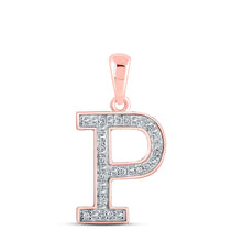 Load image into Gallery viewer, Radiant Rose Gold Diamond Initial Pendant - Alternate view 1 from Splendid Jewellery