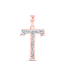 Load image into Gallery viewer, Rose Gold Diamond Initial Pendant: A Personalized Sparkle of Elegance - Alternate view 1 from Splendid Jewellery