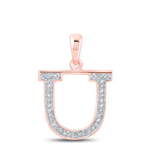 Load image into Gallery viewer, Radiant Rose Gold Diamond Initial Pendant - Personalized Elegance at Its Finest - Alternate view 1 from Splendid Jewellery
