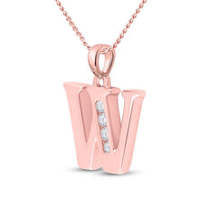 Load image into Gallery viewer, Rose Gold Diamond Initial Pendant: A Personalized Touch of Elegance - Alternate view 2 from Splendid Jewellery