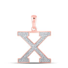 Rose Gold Diamond Initial X Pendant: Personalized Elegance and Dazzling Brilliance - Alternate view 1 from Splendid Jewellery