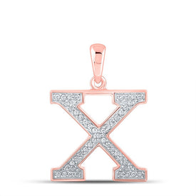 Rose Gold Diamond Initial X Pendant: Personalized Elegance and Dazzling Brilliance - Alternate view 1 from Splendid Jewellery