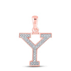 Personalized Diamond Initial Pendant in 10kt Rose Gold - Alternate view 1 from Splendid Jewellery