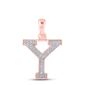 Personalized Diamond Initial Pendant in 10kt Rose Gold - Alternate view 1 from Splendid Jewellery
