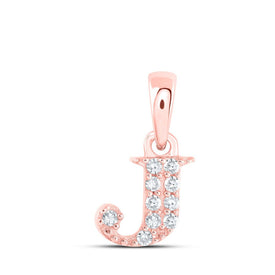 Rose Gold Diamond J Initial Pendant - A Personalized Touch of Elegance and Brilliance - Alternate view 1 from Splendid Jewellery