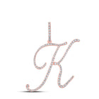Exquisite Rose Gold Diamond Initial Pendant: A Radiant Symbol of Elegance and Personalized Charm - Alternate view 1 from Splendid Jewellery