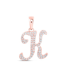 Load image into Gallery viewer, Rose Gold Diamond Initial Pendant - Personalized Elegance - Alternate view 1 from Splendid Jewellery