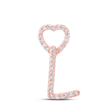 Load image into Gallery viewer, Romantic Rose Gold Diamond Initial Heart Pendant - Personalized Love and Affection Necklace - Alternate view 1 from Splendid Jewellery