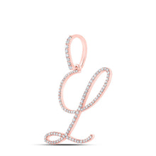 Load image into Gallery viewer, Romantic Rose Gold Diamond Initial Pendant - Alternate view 2 from Splendid Jewellery