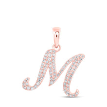 Load image into Gallery viewer, Rose Gold Diamond Initial Pendant - Personalized Elegance and Sparkle - Alternate view 1 from Splendid Jewellery