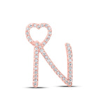 Romantic Rose Gold Diamond Heart Initial Pendant - Personalized Elegance - Alternate view 1 from Splendid Jewellery
