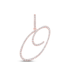 Load image into Gallery viewer, Romantic Rose Gold Diamond Initial Pendant - Personalized Elegance in 10kt Rose Gold - Alternate view 1 from Splendid Jewellery