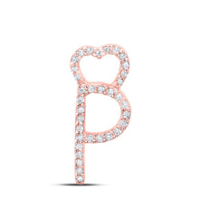 Load image into Gallery viewer, Rose Gold Diamond Initial &amp; Letter Pendant - A Personalized Expression of Elegance - Alternate view 1 from Splendid Jewellery