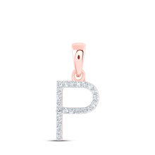 Load image into Gallery viewer, Rose Gold Diamond Initial Pendant: Personalized Elegance in Sparkling Brilliance - Alternate view 1 from Splendid Jewellery