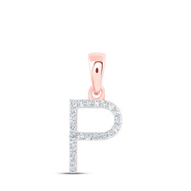 Rose Gold Diamond Initial Pendant: Personalized Elegance in Sparkling Brilliance - Alternate view 1 from Splendid Jewellery