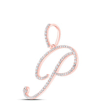 Load image into Gallery viewer, Rose Gold Diamond Initial Pendant: A Radiant Reflection of Personalized Elegance - Alternate view 2 from Splendid Jewellery