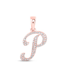Load image into Gallery viewer, Rose Gold Diamond Initial Pendant - Personalized Elegance and Timeless Beauty - Alternate view 1 from Splendid Jewellery