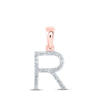 Radiant Rose Gold Diamond Initial Pendant - Alternate view 1 from Splendid Jewellery