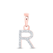Load image into Gallery viewer, Romantic Rose Gold Diamond Initial Pendant - Alternate view 1 from Splendid Jewellery