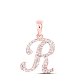 Rose Gold Diamond Initial Pendant - Personalized Elegance in Sparkling Brilliance - Alternate view 1 from Splendid Jewellery