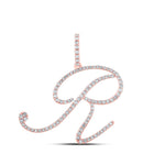 Rose Gold Diamond Initial Pendant: Personalized Elegance in Every Letter - Alternate view 1 from Splendid Jewellery