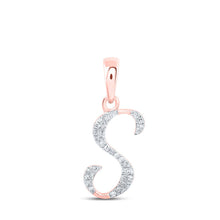 Load image into Gallery viewer, Delicate Sparkling Rose Gold Diamond Initial Pendant - Alternate view 1 from Splendid Jewellery