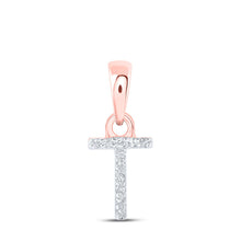 Load image into Gallery viewer, Rose Gold Diamond Initial Pendant - Personalized Elegance and Sparkle - Alternate view 1 from Splendid Jewellery