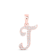 Load image into Gallery viewer, Romantic Rose Gold Diamond Initial Pendant - Personalized Elegance - Alternate view 1 from Splendid Jewellery
