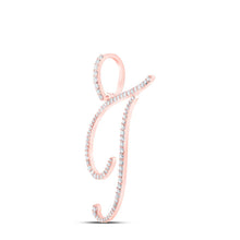Load image into Gallery viewer, Romantic Rose Gold Diamond Initial Pendant - Personalized Elegance and Sparkle - Alternate view 2 from Splendid Jewellery