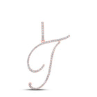 Romantic Rose Gold Diamond Initial Pendant - Personalized Elegance and Sparkle - Alternate view 1 from Splendid Jewellery