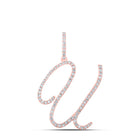 Romantic Rose Gold Diamond U Initial Pendant - Personalized Elegance at Its Finest - Alternate view 1 from Splendid Jewellery