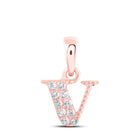 Romantic Rose Gold Diamond Initial Pendant: Personalized Elegance in 10kt Rose Gold - Alternate view 1 from Splendid Jewellery