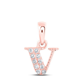 Romantic Rose Gold Diamond Initial Pendant: Personalized Elegance in 10kt Rose Gold - Alternate view 1 from Splendid Jewellery