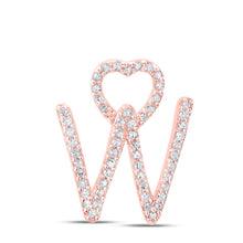Load image into Gallery viewer, Romantic Rose Gold Diamond Heart Initial Pendant - Alternate view 1 from Splendid Jewellery