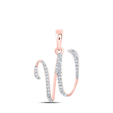 Load image into Gallery viewer, Romantic Rose Gold Diamond Initial Pendant - A Symbol of Love and Personal Expression - Alternate view 1 from Splendid Jewellery