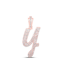 Load image into Gallery viewer, 10kt Rose Gold Diamond Initial &amp; Letter Pendant - Personalized Elegance at its Finest - Alternate view 1 from Splendid Jewellery